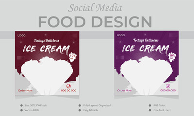 Popular Food design banner for social media post of restaurant and fast food. restaurant business social media post design vector layout.