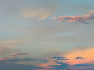 Colorful cloudscape during the golden hour of sunset