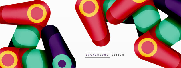 Trendy creative minimalist geometric background. Abstract round shapes composition for wallpaper, banner, background or landing