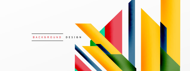 Minimal geometric abstract background. Dynamic 3d lines composition. Trendy techno business template for wallpaper, banner, background or landing