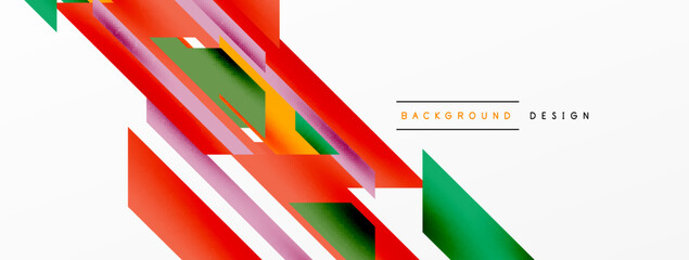 Minimal geometric abstract background. Dynamic 3d lines composition. Trendy techno business template for wallpaper, banner, background or landing