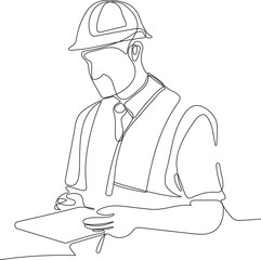construction manager and engineer working on building site. Vector illustration