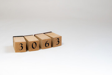 木ブロック　数字　Number　3063