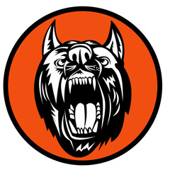 illustration of an Angry Dog barking growling at you