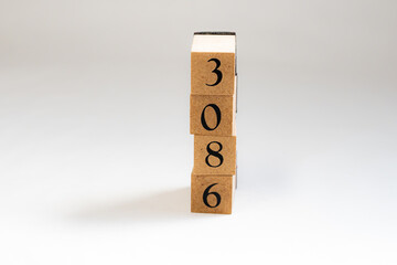 木ブロック　数字　Number　ナンバー　3086