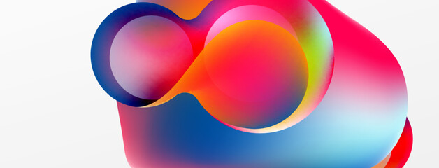 Fluid abstract background, round shapes and circle flowing design for wallpaper, banner, background or landing
