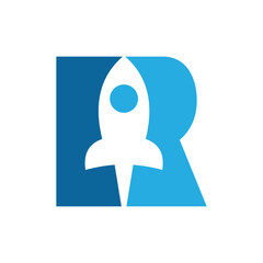 Letter R Rocket Logo Template Design Vector