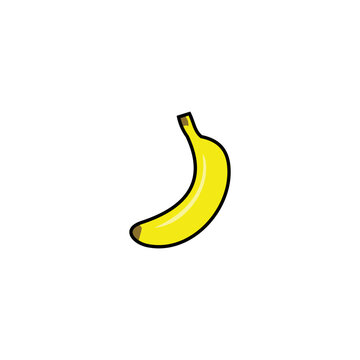 Single banana hand drawing clip art
