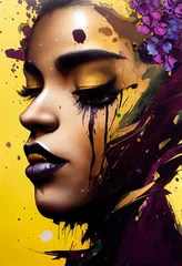 Fiktive schöne Frau der Fantasie, modische Ebenholzfrau mit Schönheitsmake-up. Kreatives schönes Mädchen. 3D-Rendering © designprojects