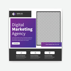 Digital marketing agency social media post template design  