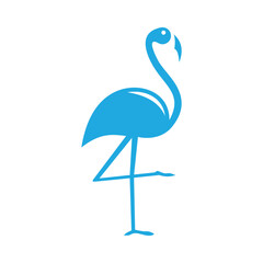 Stylized silhouette of a flamingo. Logo design for the company.