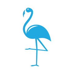 Stylized silhouette of a flamingo. Logo design for the company.