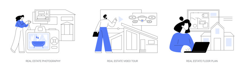 Obraz na płótnie Canvas Real estate listing services abstract concept vector illustrations.