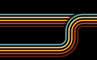 Abstract stripe line in rainbow color for vintage background design. Rainbow geometric line in old retro futuristic for wallpaper design © berkahjayamaterial