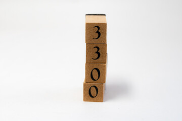 木ブロック　数字　Number　3300
