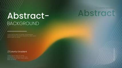 Obraz premium Abstract background with dark green and orange blurred gradients