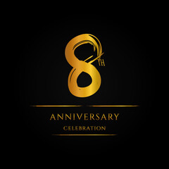 Luxurious 8th Anniversary Celebration Design in Gold