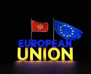 European Union and Montenegro Flag