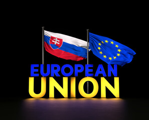 European Union and Slovakia Flag