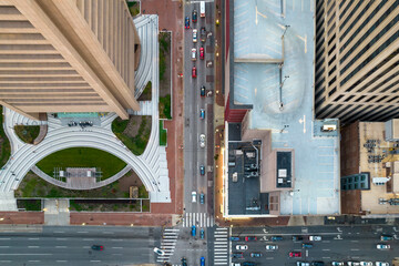 Aerial Top Down Drone View of Baltimore City Streets