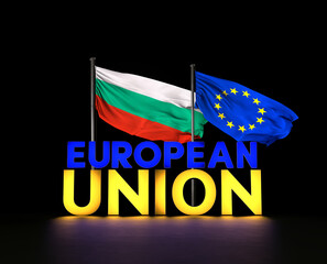 European Union and Bulgaria Flag