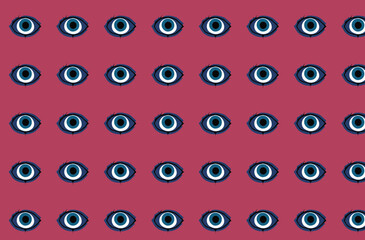 pattern with blue eyes
