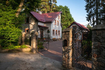 View of the villa on Mayakovsky Street on a sunny summer day, Svetlogorsk, Kaliningrad region, Russia
