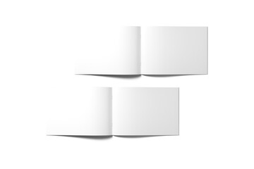 Blank magazine illustration for mockup. 3D Render.