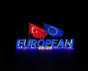 European Union and Turkey Flag