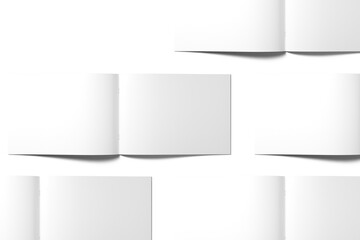 Blank magazine illustration for mockup. 3D Render.