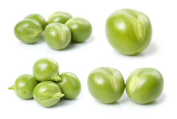 Fresh peas isolated on white background