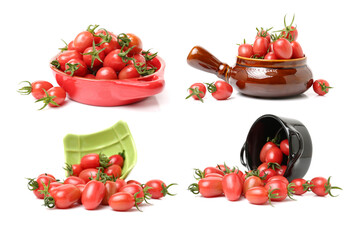 cherry tomatoes on white background 