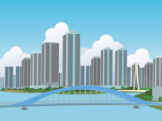 Obraz premium 東京湾岸高層マンション