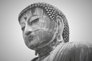 Kamakura Great Buddha in black and white
