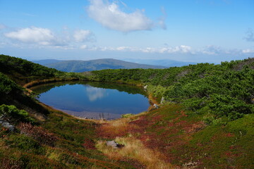 秋の旭岳の満月沼