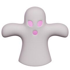 3d helloween cute ghost illustration