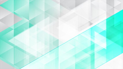 Blue grey technology background with glossy triangles