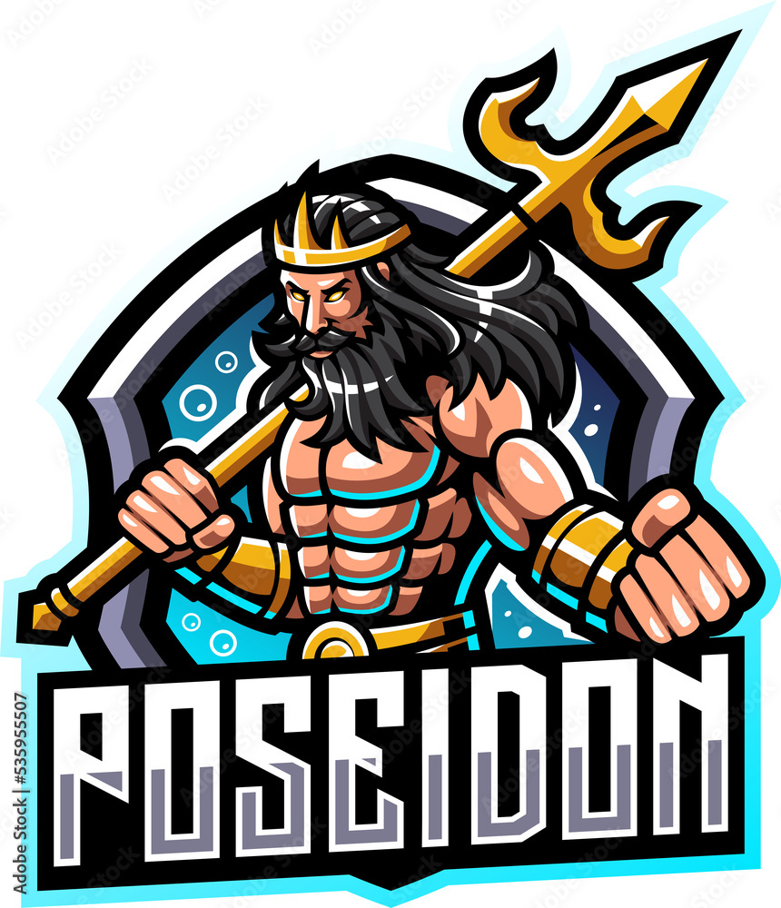 Sticker poseidon esport mascot