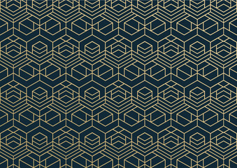 golden hexagon geometric pattern background