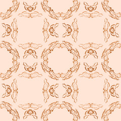 Seamless fractal pattern in vector format for printed fabrics or any other purposes. Every object is grouped base on color so the pattern is editable, tileable and easy to use.