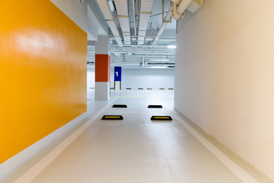 Empty Parking Garage In Modern Apartment