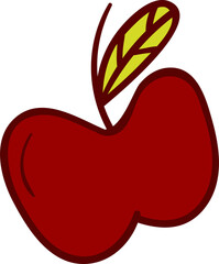 Apple hand drawn filled outline style