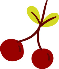 Cherry hand drawn flat style