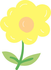 Cute flower hand drawn flat style