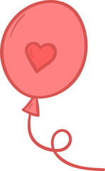 Love balloon hand drawn filled outline style