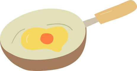 Omelet pan hand drawn flat style