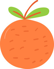 Orange hand drawn flat style
