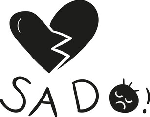 Sad hand drawn solid style
