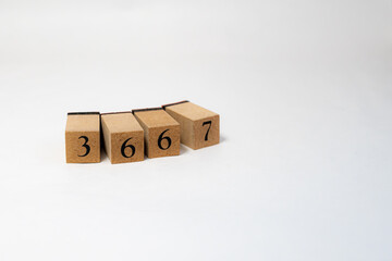 木ブロック　数字　Number　ナンバー　3667