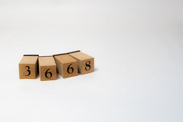 木ブロック　数字　Number　ナンバー　3668